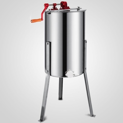 Garment Shops 3 Frame Honey Extractor Separator, Food Grade Stainless Steel Honeycomb Spinner Drum Manual Crank With Height Adjustable Brackets,